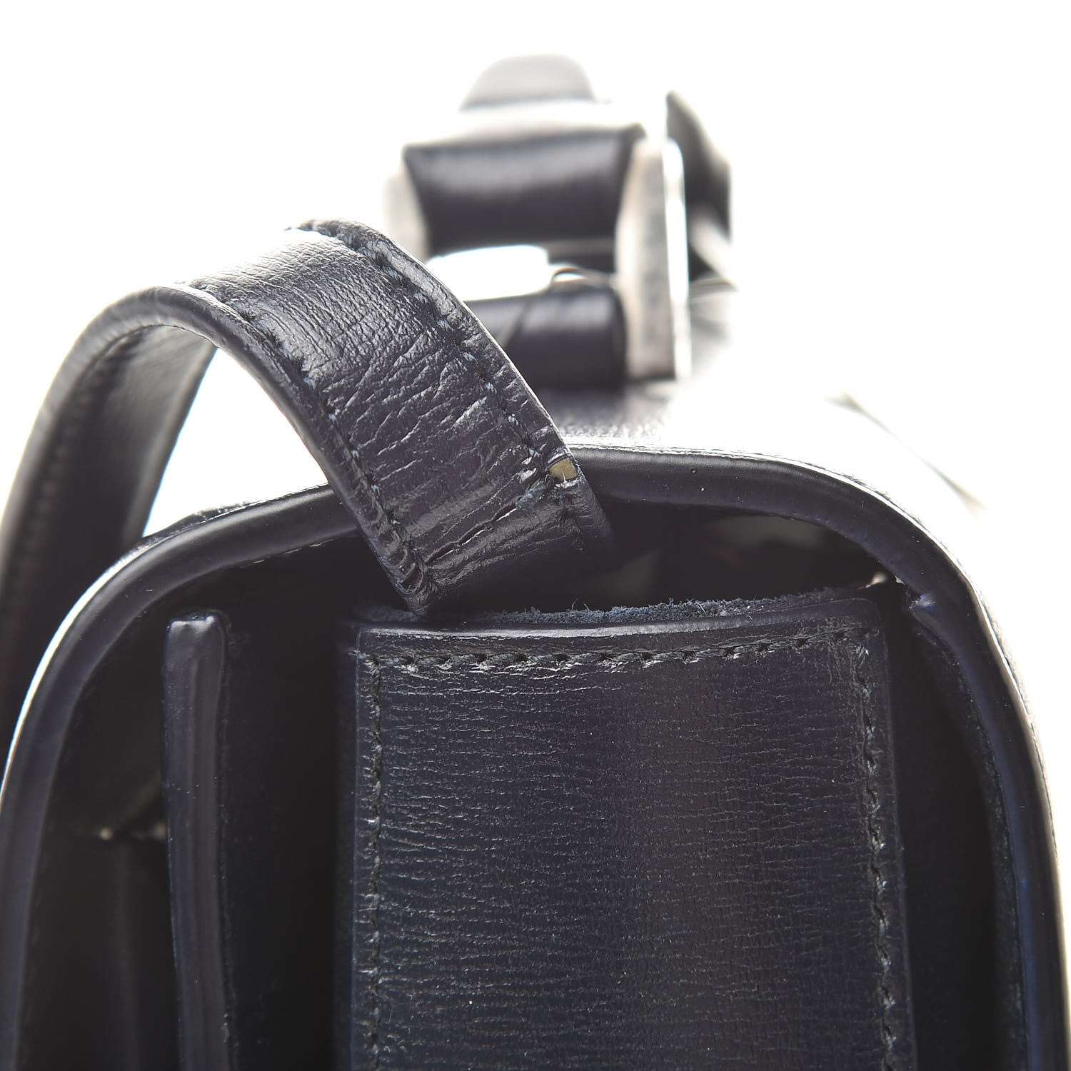 Saint Laurent Calfskin Medium Bellechasse Satchel Navy 14 of 14
