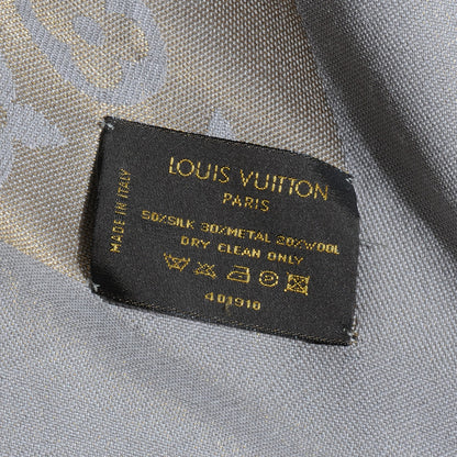 Louis Vuitton Silk Lurex Wool Monogram Shine Pearl Grey 6 of 6