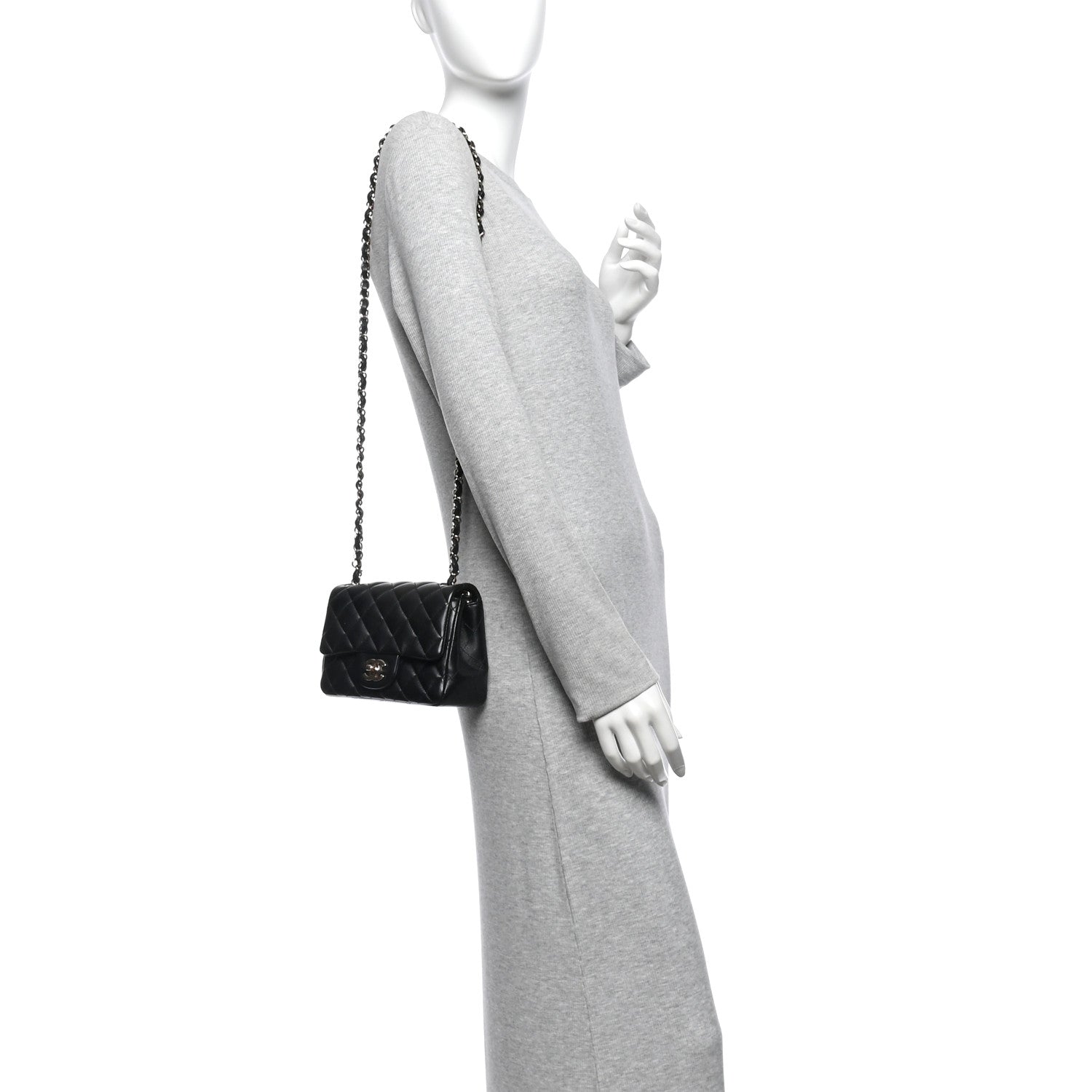 Chanel Lambskin Quilted Mini Square Flap Black 2 of 11