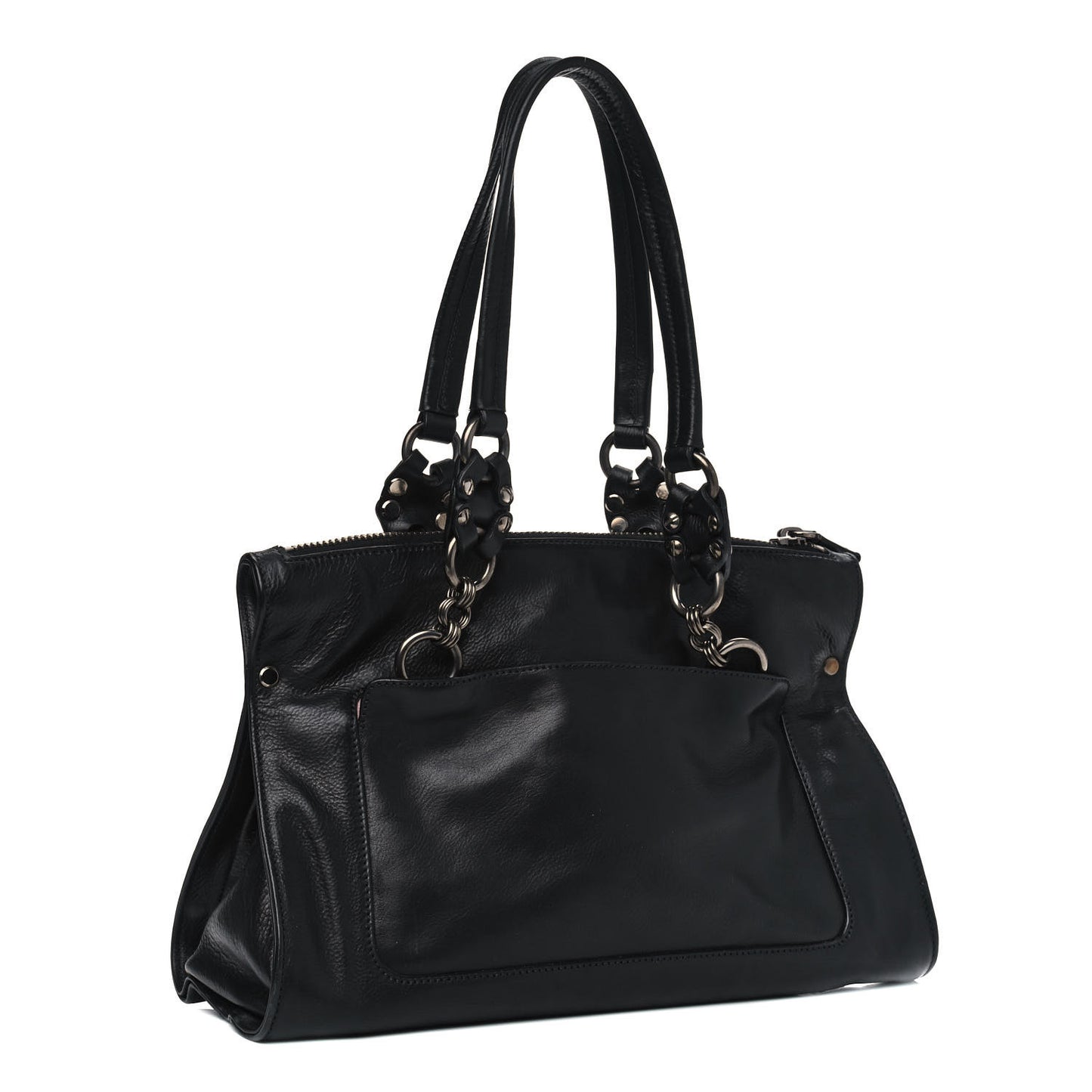 Calfskin Screw Chain Bag Black