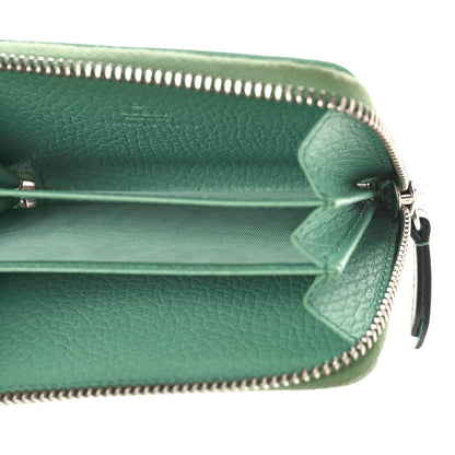 Gucci Dollar Calfskin Enamel Monochrome GG Marmont Zip Around Card Holder Pepperlight Mint 5 of 8