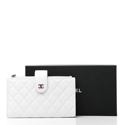 Chanel Caviar Quilted Long Zipped Wallet White 10 of 10