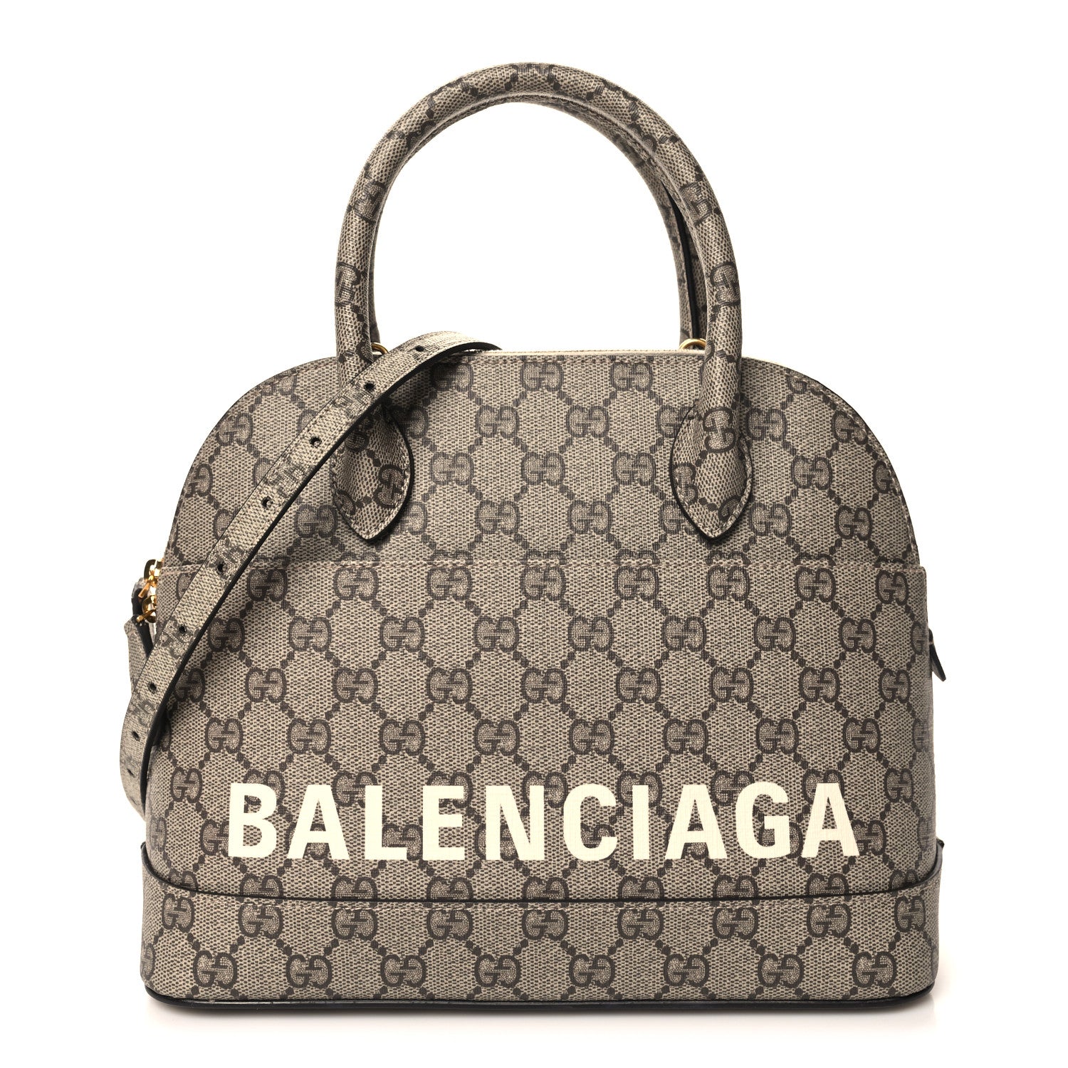 Balenciaga X GUCCI GG Supreme Monogram Small Ville Top Handle Beige Ebony 1 of 10