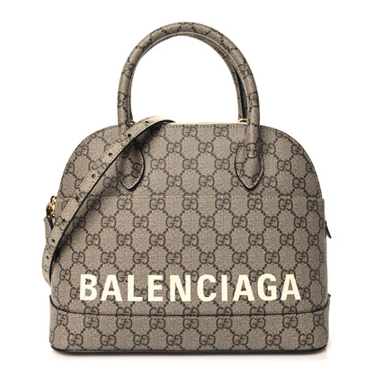 Balenciaga X GUCCI GG Supreme Monogram Small Ville Top Handle Beige Ebony 1 of 10