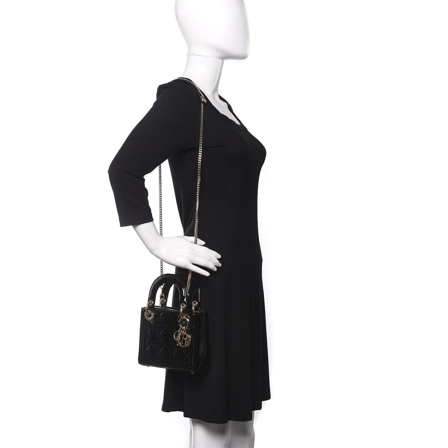 Christian Dior Patent Cannage Mini Lady Dior Black 2 of 9
