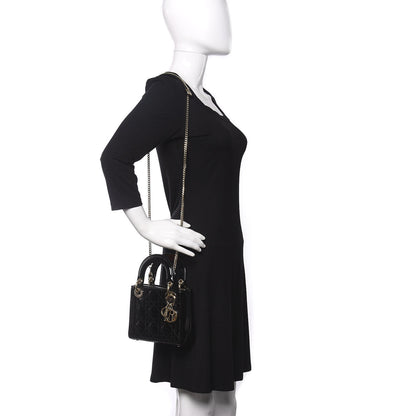 Christian Dior Patent Cannage Mini Lady Dior Black 2 of 9