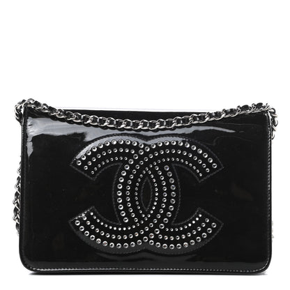Chanel Patent Strass Wallet On Chain WOC Black 1 of 16