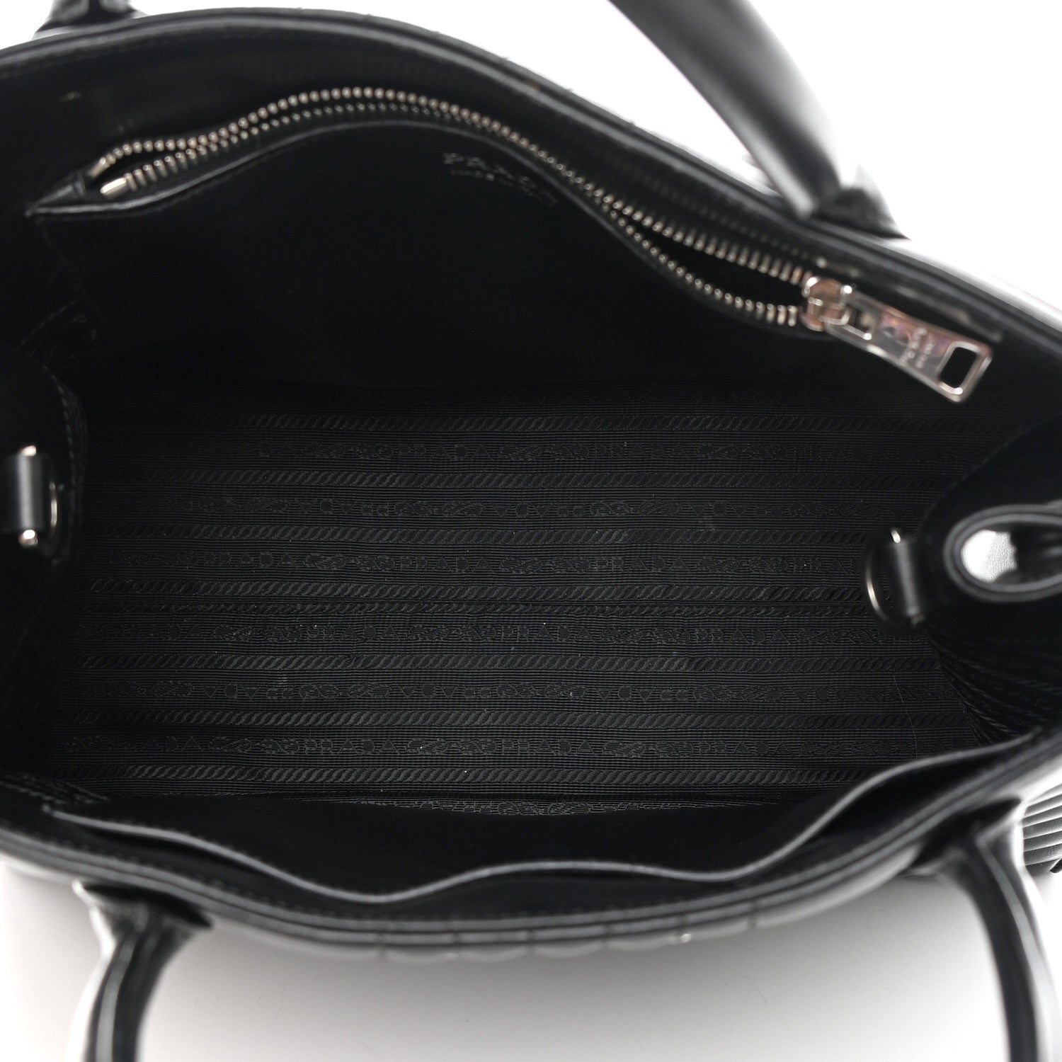 Prada Soft Calfskin Impunture Diagramme Tote Black 5 of 17