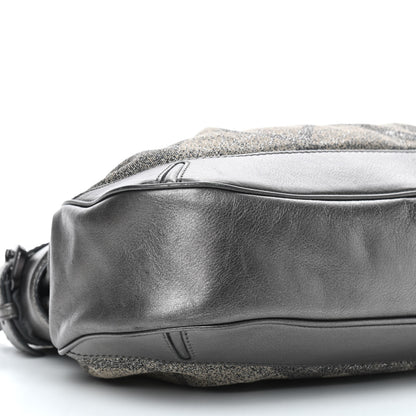 Burberry Shimmer Check Medium Fairby Hobo Pewter 7 of 9