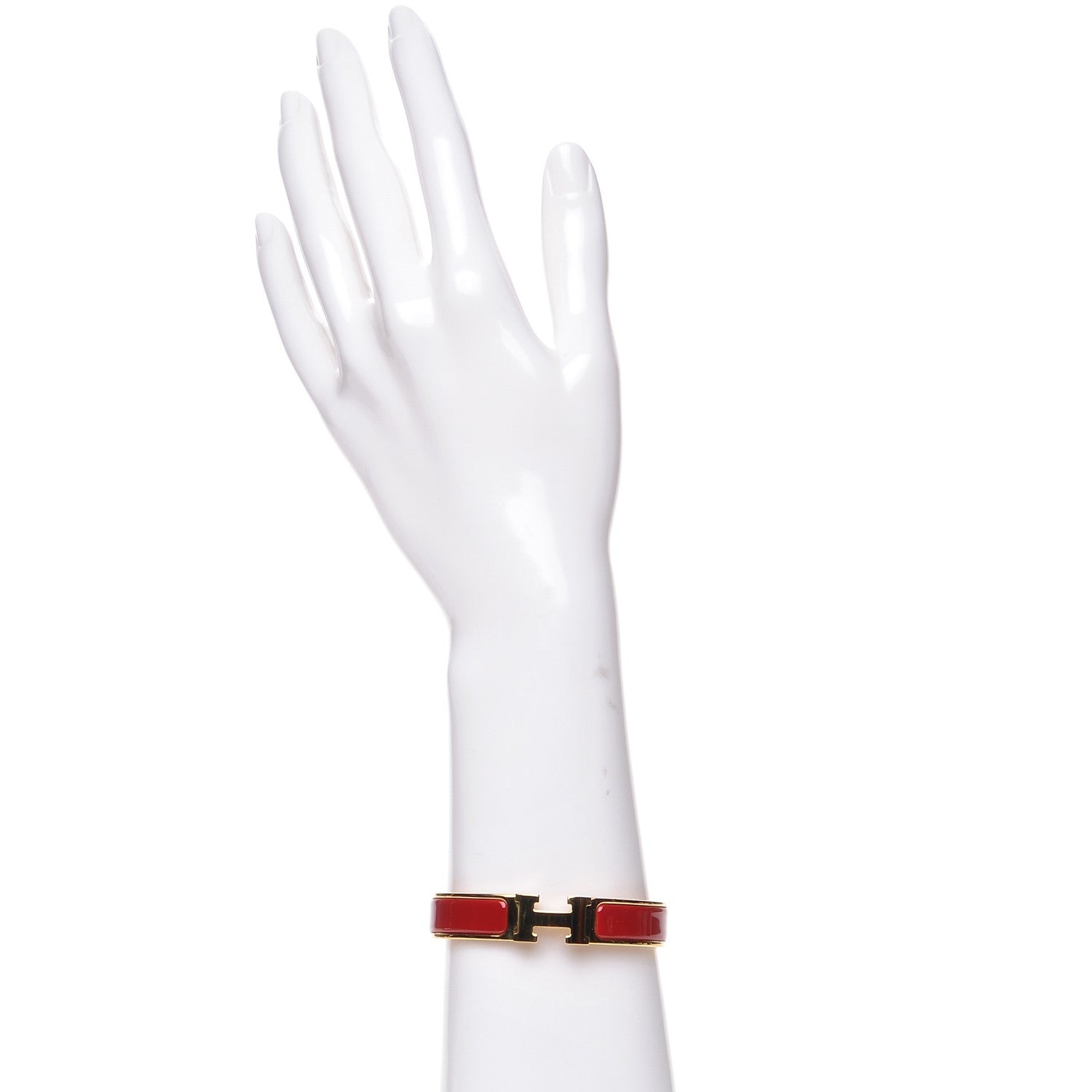 Hermes Enamel Narrow Clic Clac H Bracelet PM Red 2 of 6