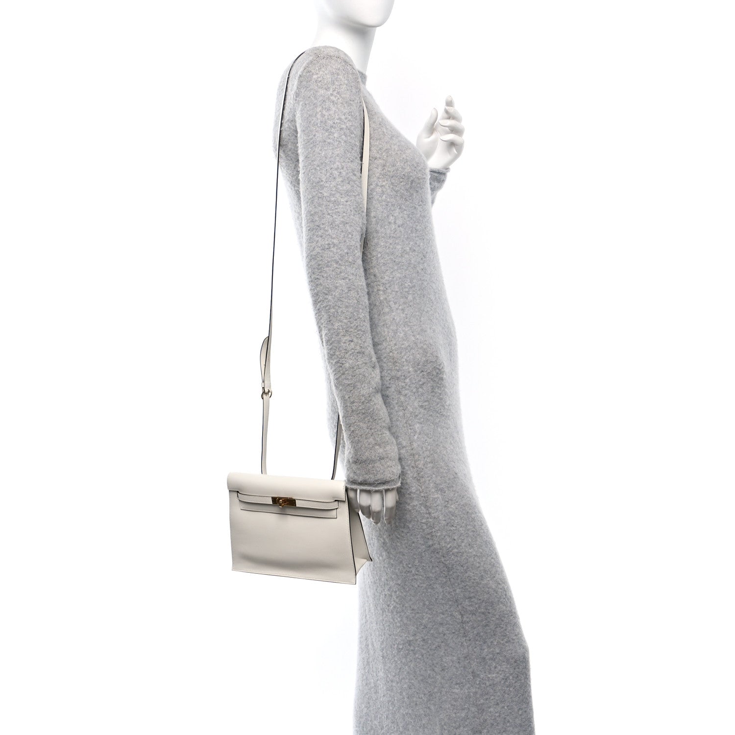 Hermes Evercolor Verso Kelly Danse II Belt Bag White Kraft 2 of 11