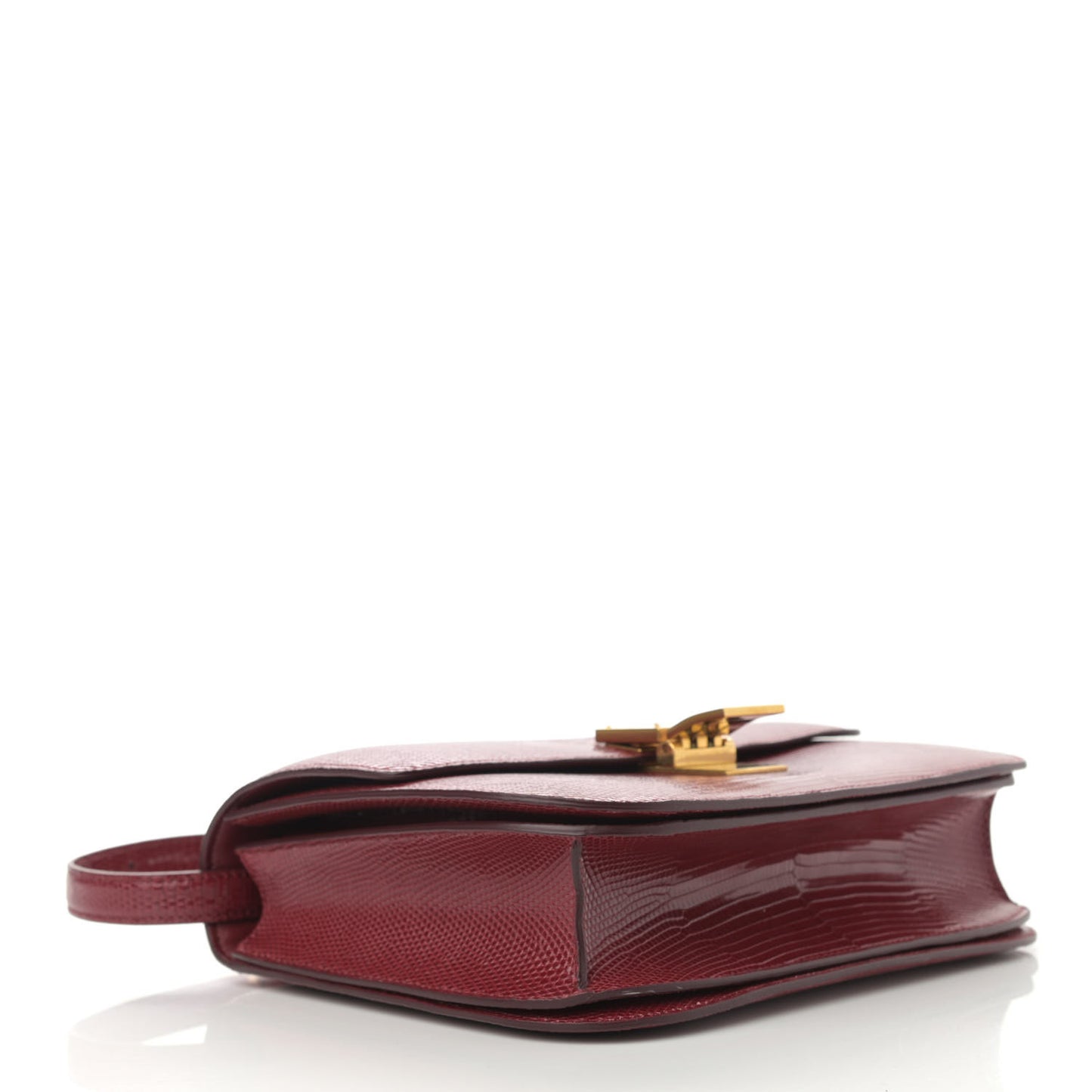 Lizard Medium Classic Box Flap Bag Ruby
