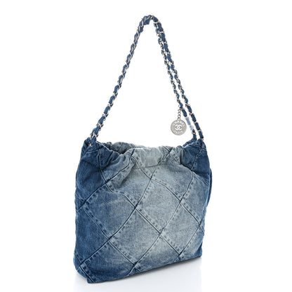 Chanel Denim Quilted Small Chanel 22 Blue 4 of 11