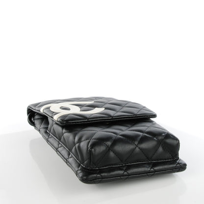 Chanel Calfskin Quilted Cambon Crossbody Messenger Black White 4 of 7