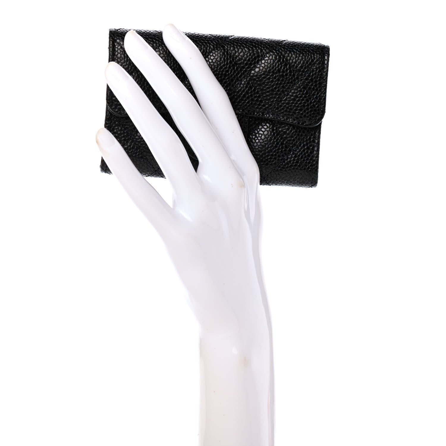 Chanel Caviar Quilted Flap Card Holder Wallet Black 2 of 8