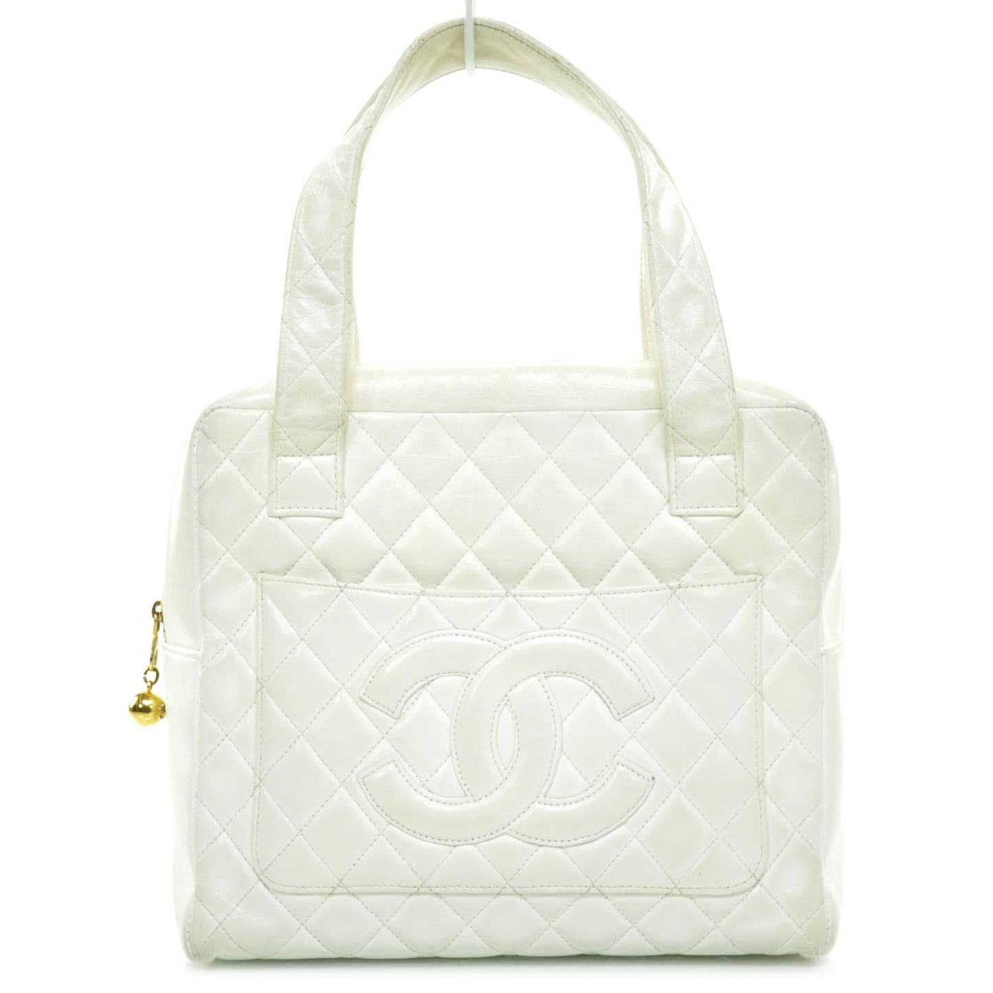 Lambskin Quilted CC Handbag White