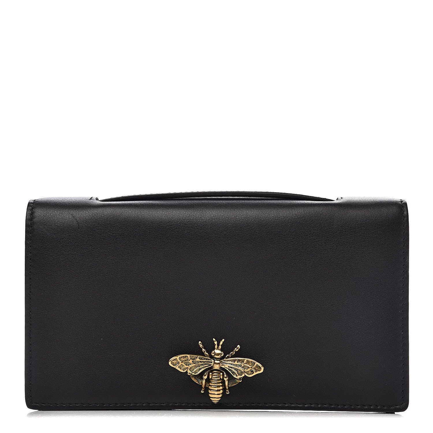 Christian Dior Calfskin Bee Clutch Black 1 of 8