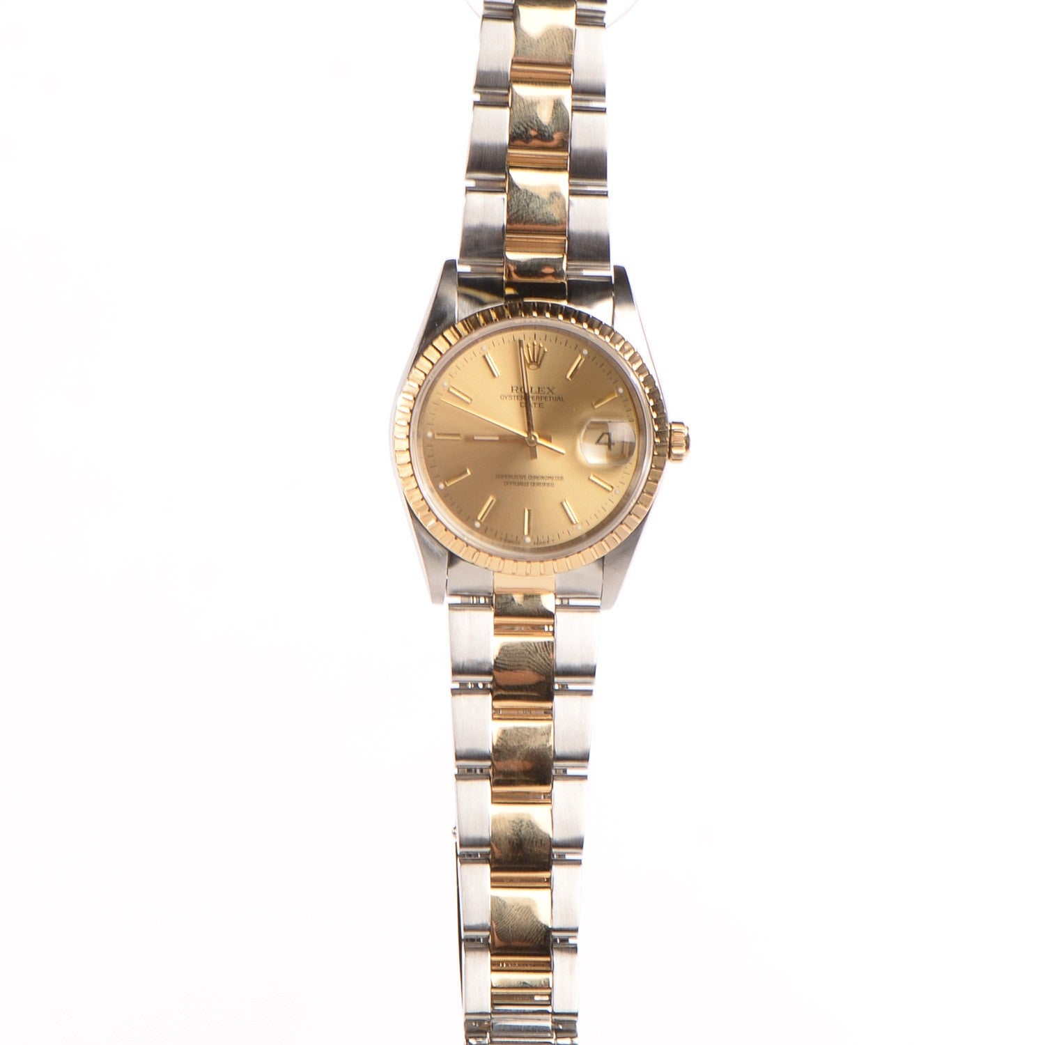 Rolex Stainless Steel 18K Yellow Gold 36mm Oyster Perpetual Datejust Watch Champagne 16233 3 of 9