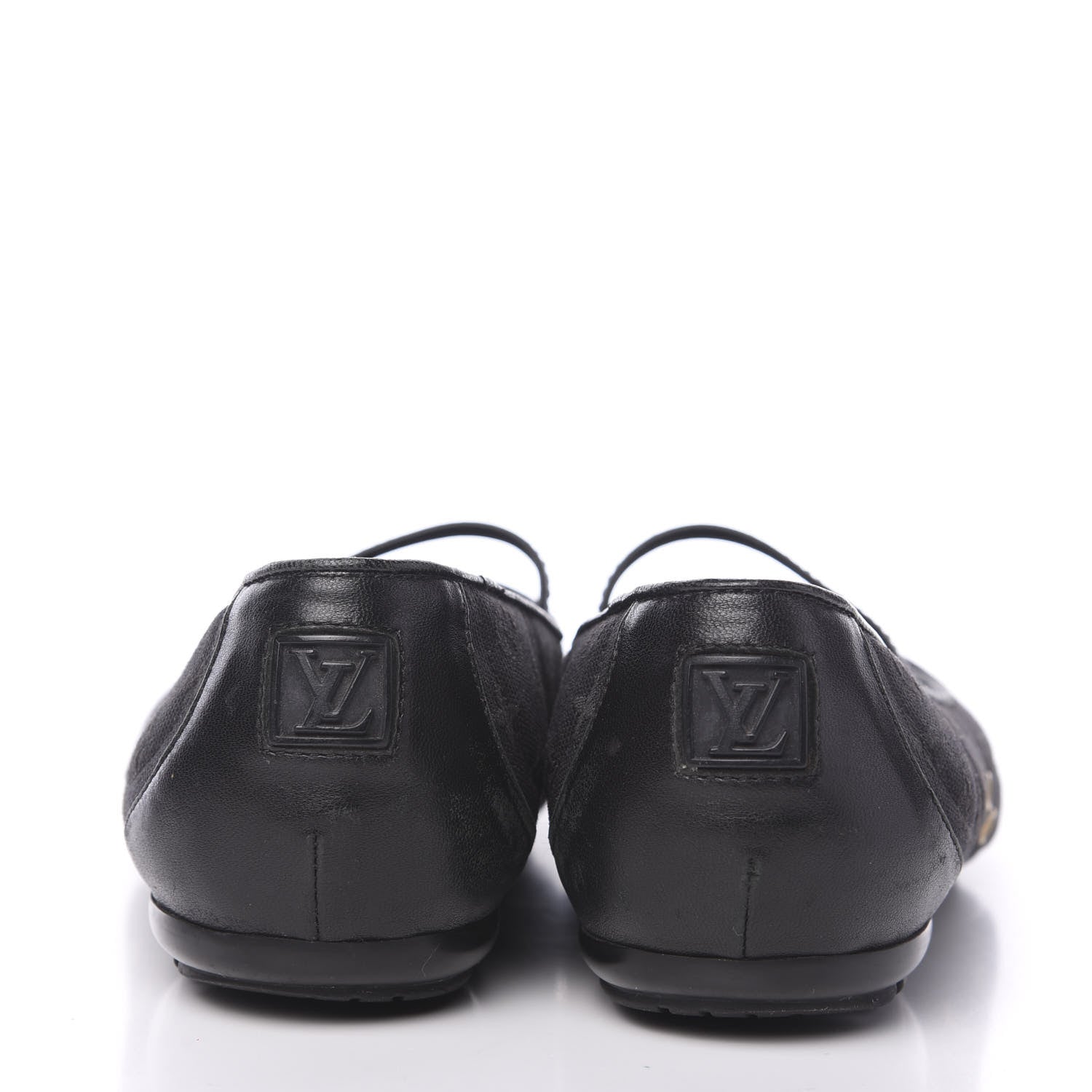 Louis Vuitton Canvas Monogram Flats 37.5 Black 5 of 9