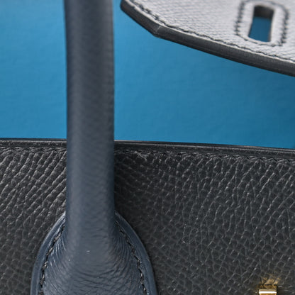 Hermes Epsom Casaque Birkin Sellier 30 Bleu Indigo Black Bleu Frida 12 of 14