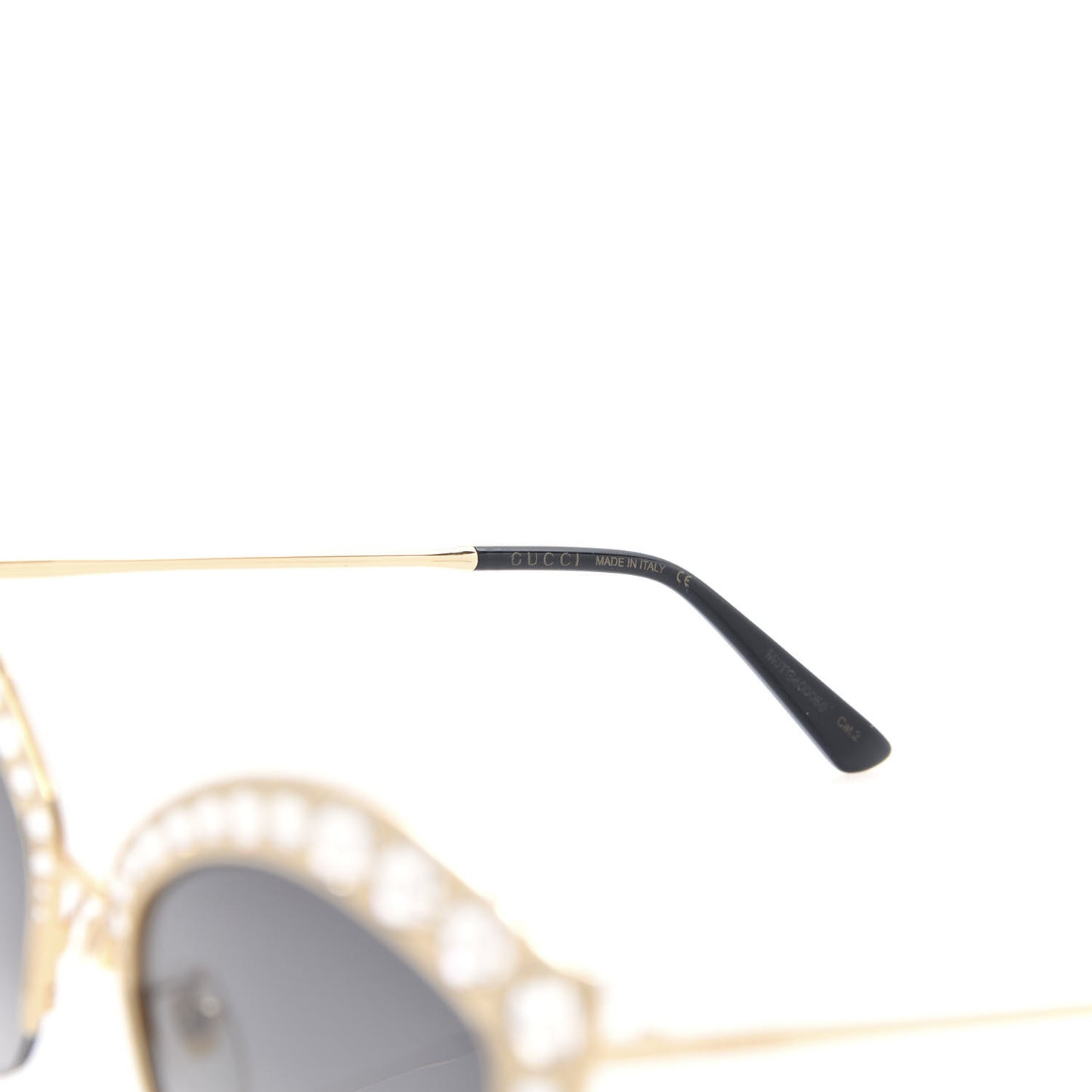 Metal Crystal Cat Eye Sunglasses GG00114S Gold