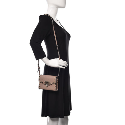 Valentino Garavani Vitello Mini Rockstud Flip Lock Crossbody Bag Poudre 2 of 11