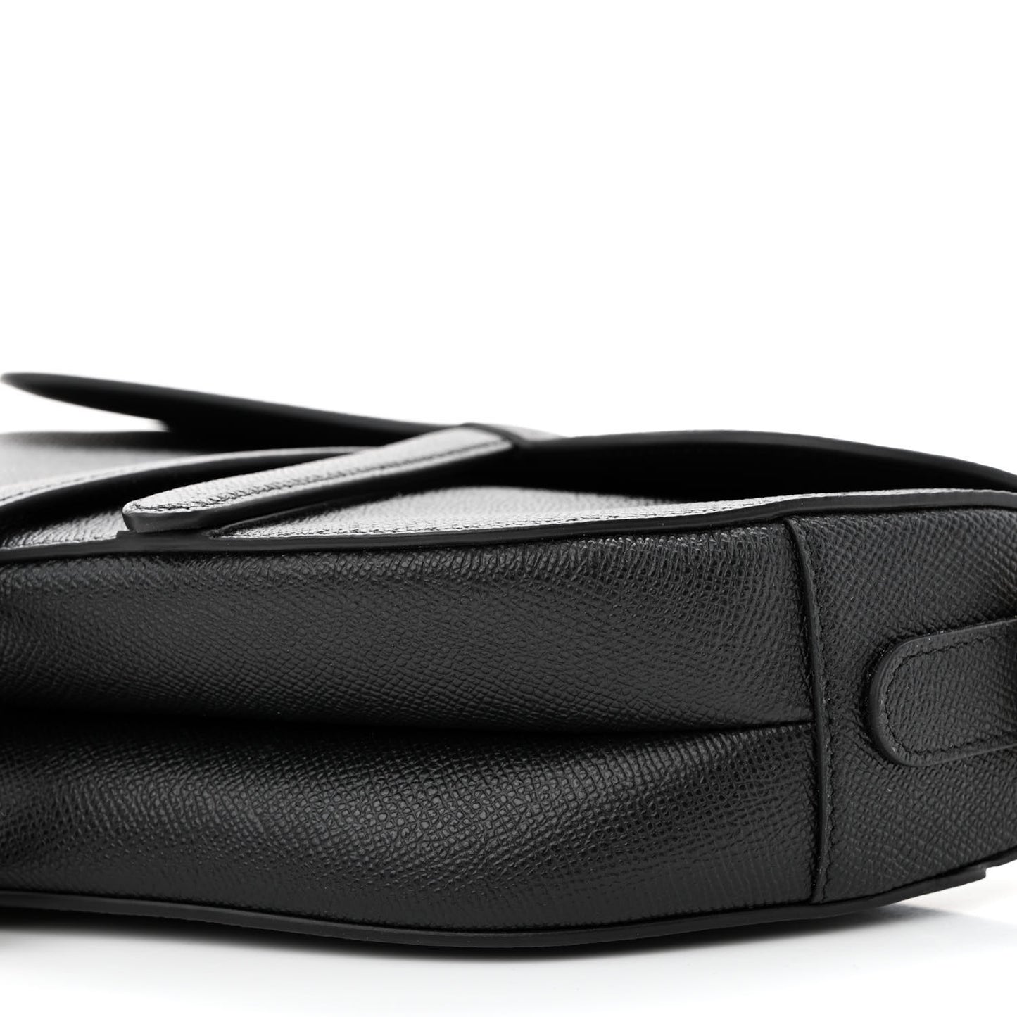 Grained Calfskin Saddle Bag Black