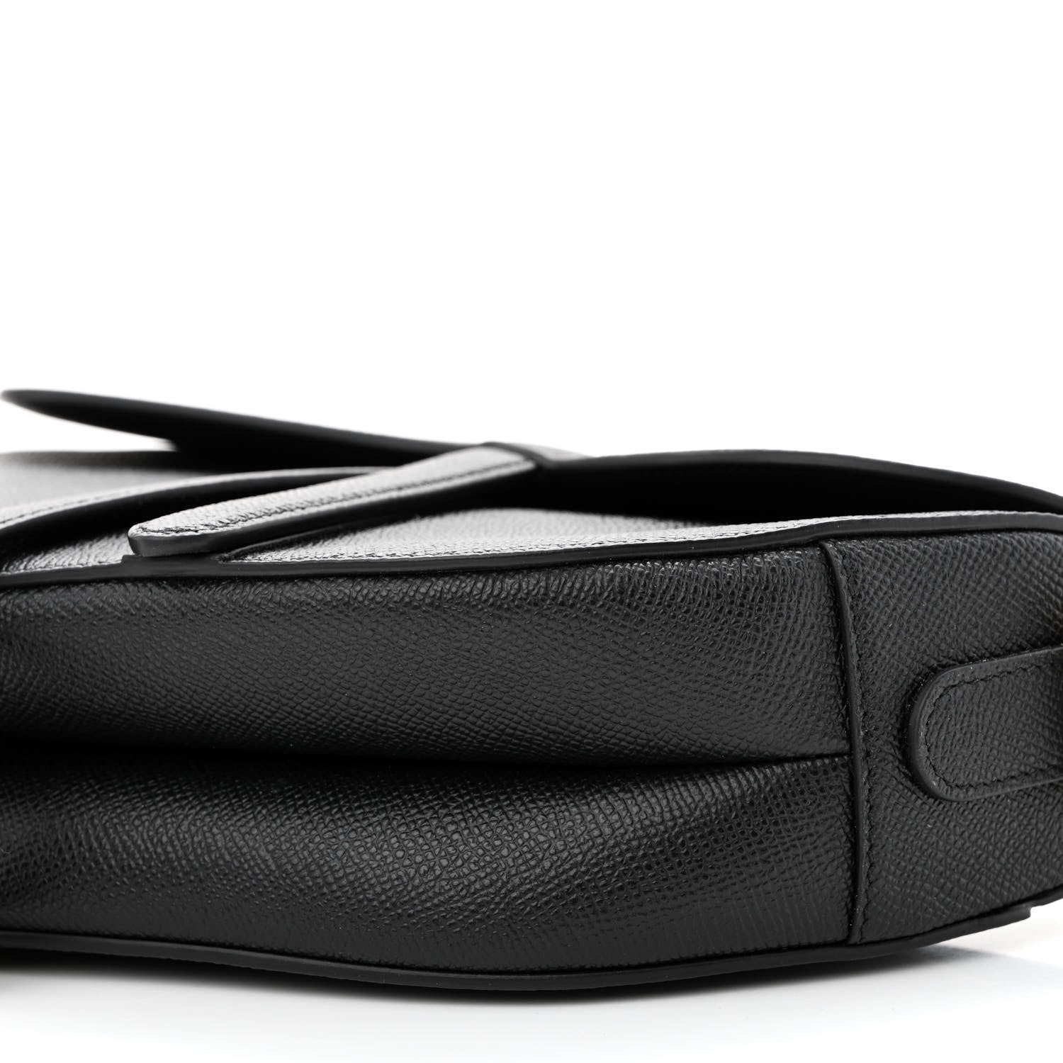 Christian Dior Grained Calfskin Saddle Bag Black 10 of 11