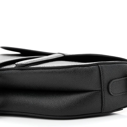 Christian Dior Grained Calfskin Saddle Bag Black 10 of 11