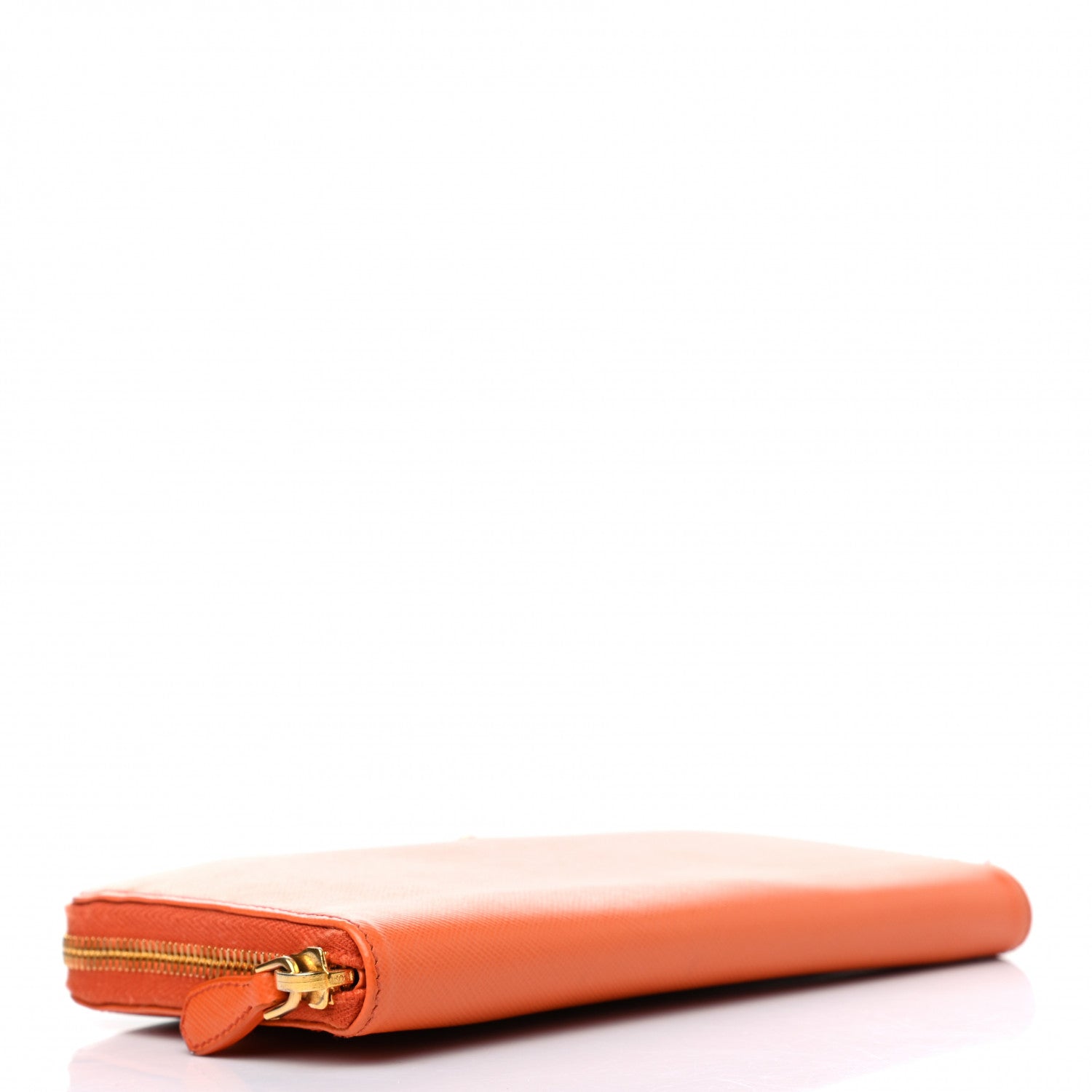 Prada Saffiano Metal Zip Around Wallet Papaya 4 of 7