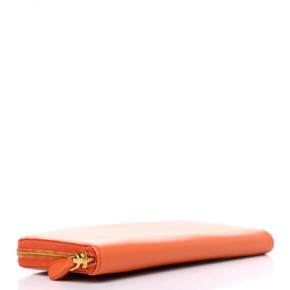 Prada Saffiano Metal Zip Around Wallet Papaya 4 of 7