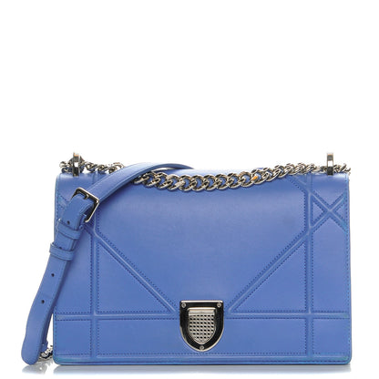 Christian Dior Lambskin Medium Diorama Flap Bag Blue 1 of 12
