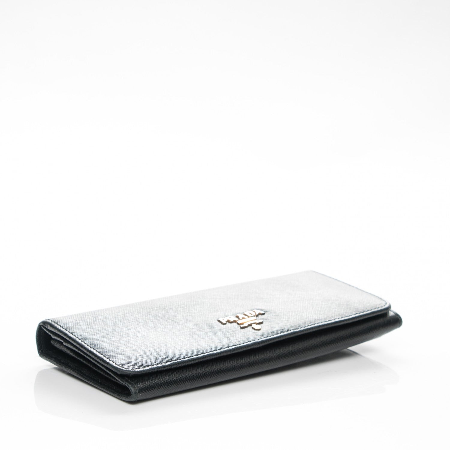 Prada Saffiano Metal Continental Flap Wallet Nero Black 4 of 7