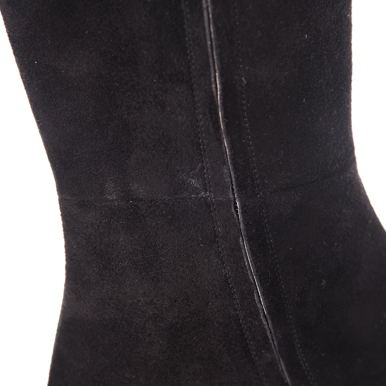 Gucci Kid Scamosciato GG Marmont Fringe Knee High Boots 37.5 Black 9 of 11