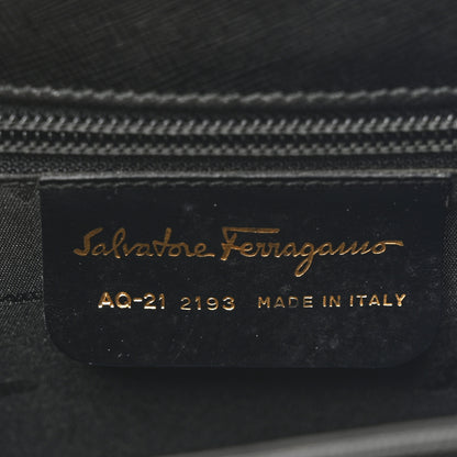 Salvatore Ferragamo Hammered Calfskin Small Iconic Top Handle Bag Black 6 of 12