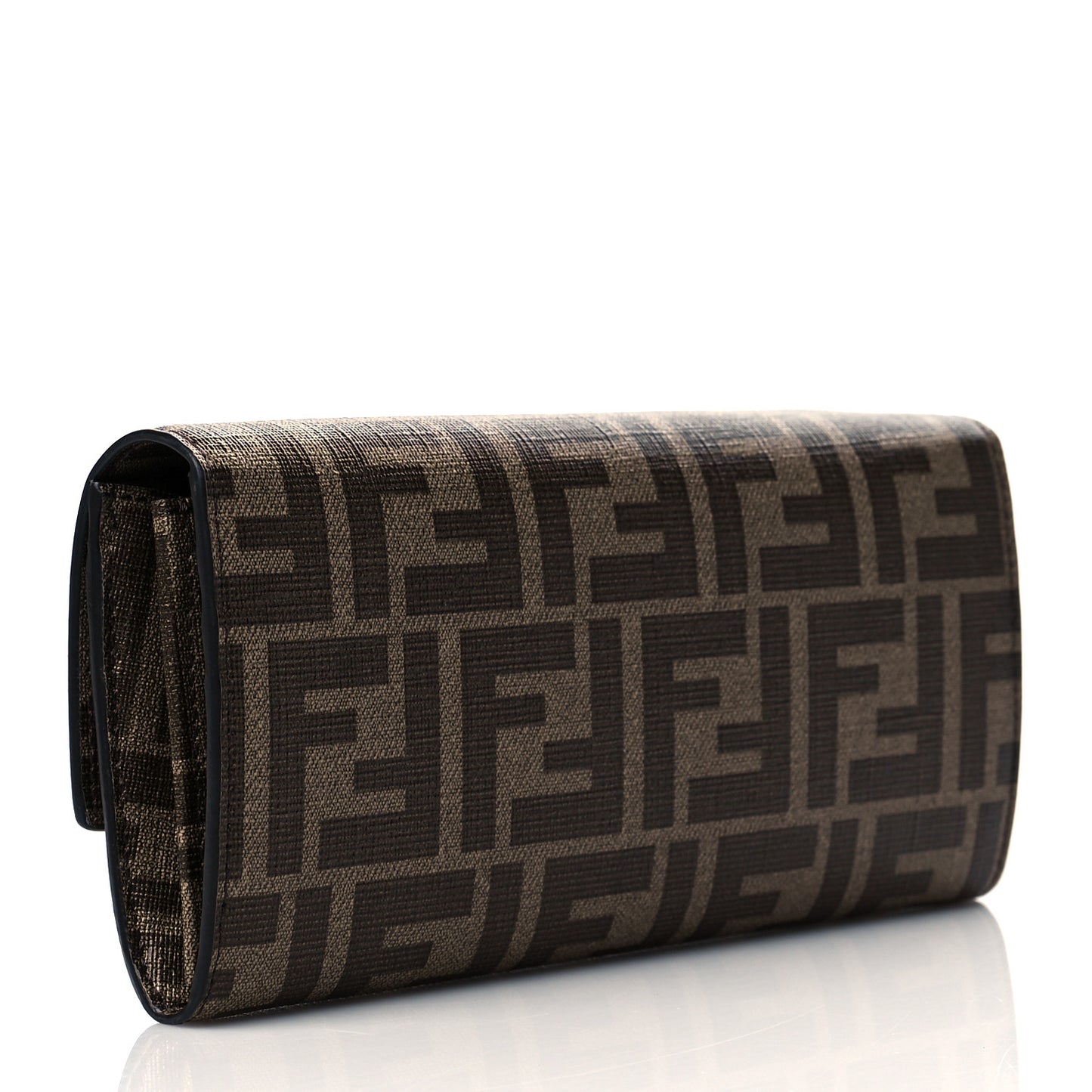 Glazed Fabric Vitello Liberty FF 1974 Logo Hairdo Girls Inlay Continental Wallet Mogano Panna Multicolor
