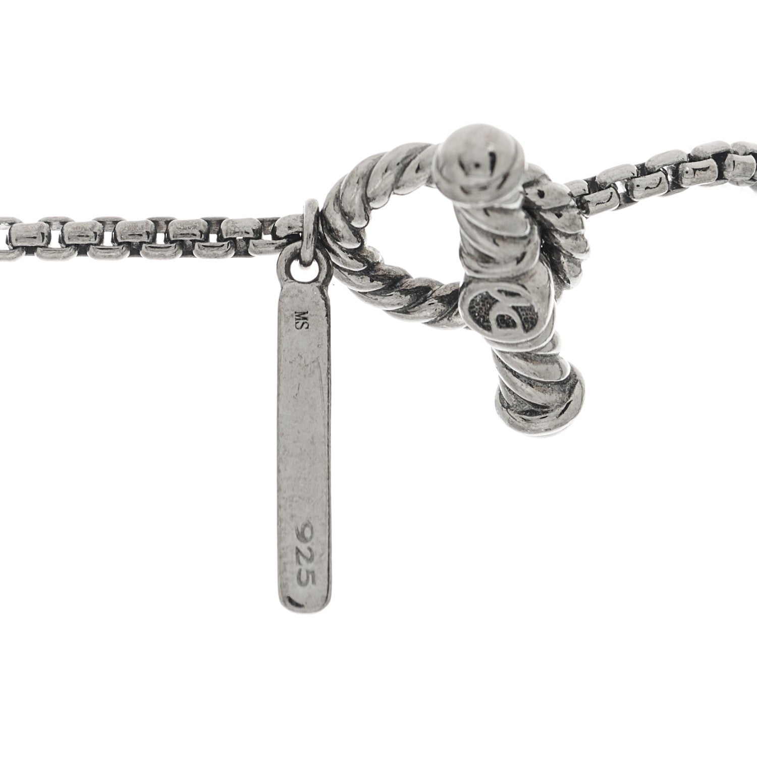 David Yurman Darkened Sterling Silver Black Onyx Hematite Quatrefoil Bead Chain Necklace 4 of 5