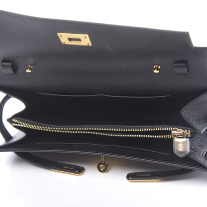 Hermes Epsom Kelly Wallet To Go Black 5 of 9
