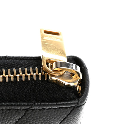 Saint Laurent Grain De Poudre Matelasse Chevron Monogram Zip Around Wallet Black 11 of 11