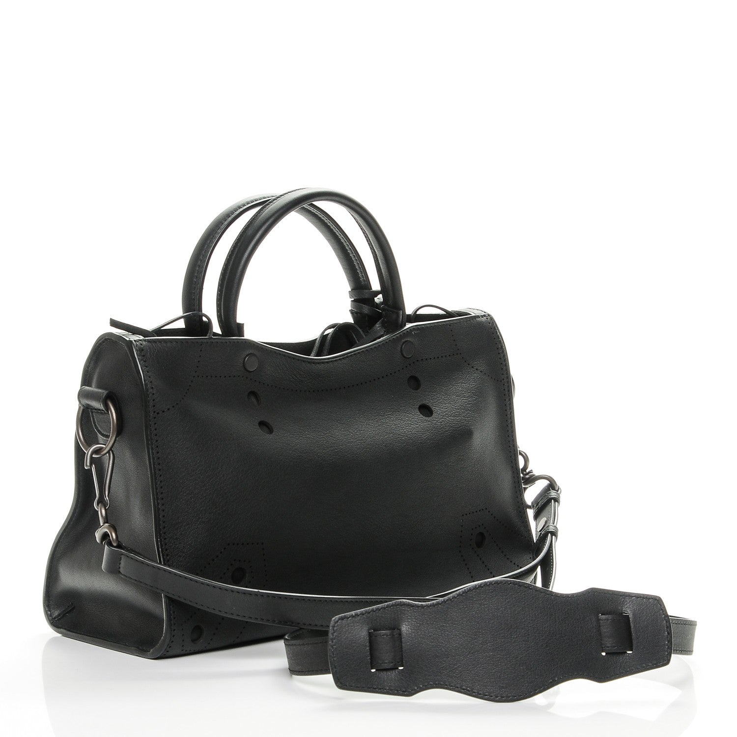 Balenciaga Veau Soyeux Perforated Blackout Hardware S City Black 3 of 7