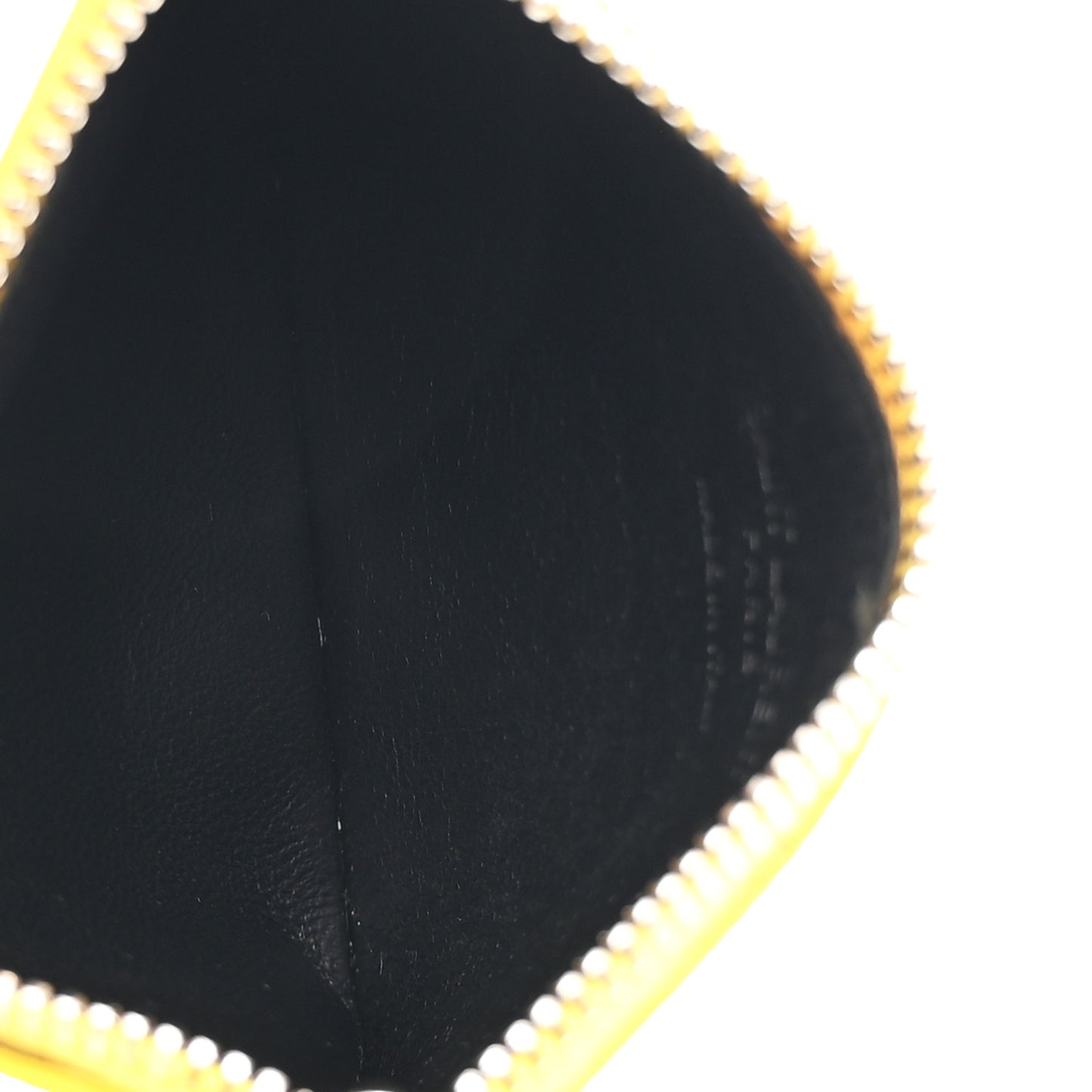 Grained Calfskin 5 Fragments Zip Pouch Card Holder Sunflower