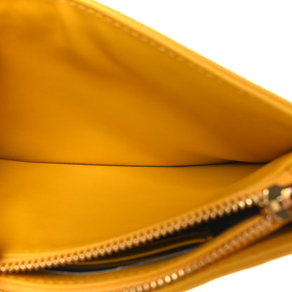 Christian Dior Calfskin Cannage Caro Zipped Pouch With Chain Sunny Yellow 5 of 11