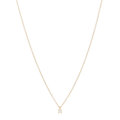 Tiffany 18K Rose Gold Diamond .12ct Solitaire Pendant Necklace 1 of 5