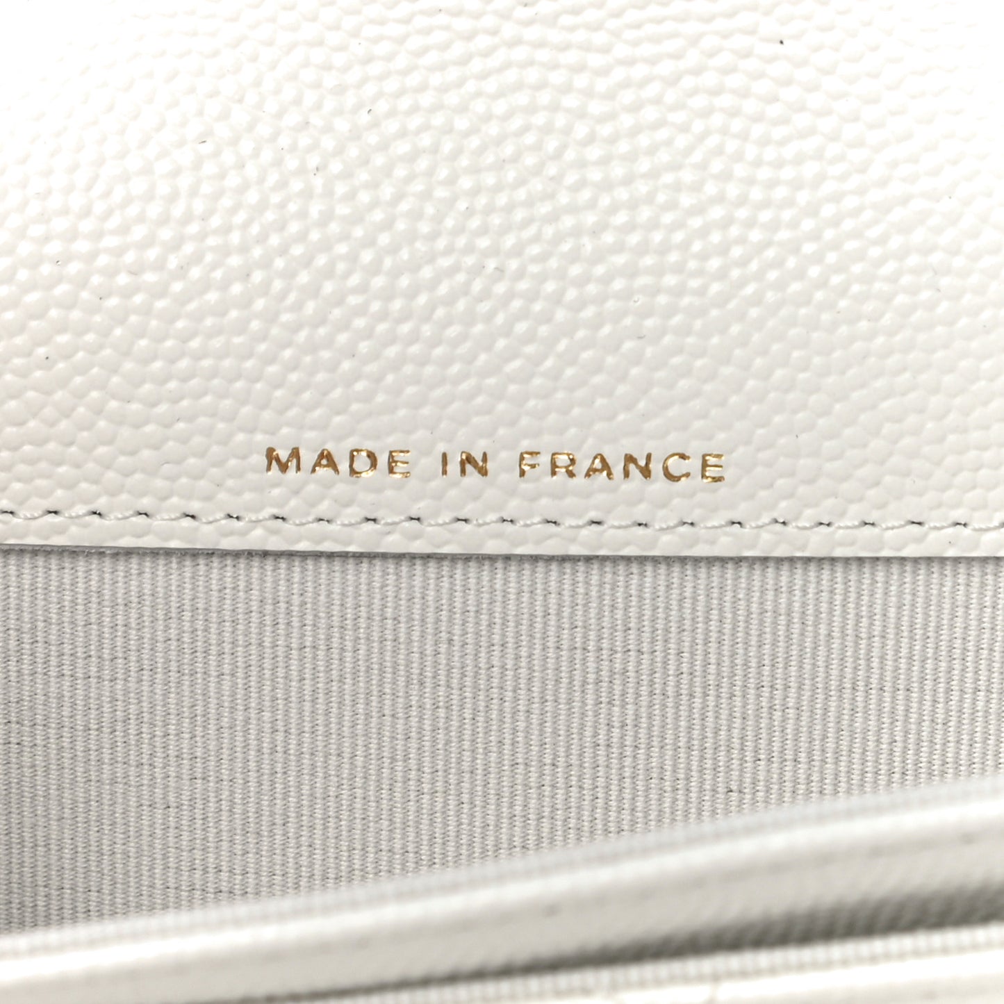 Caviar Quilted Flap Card Holder Wallet White