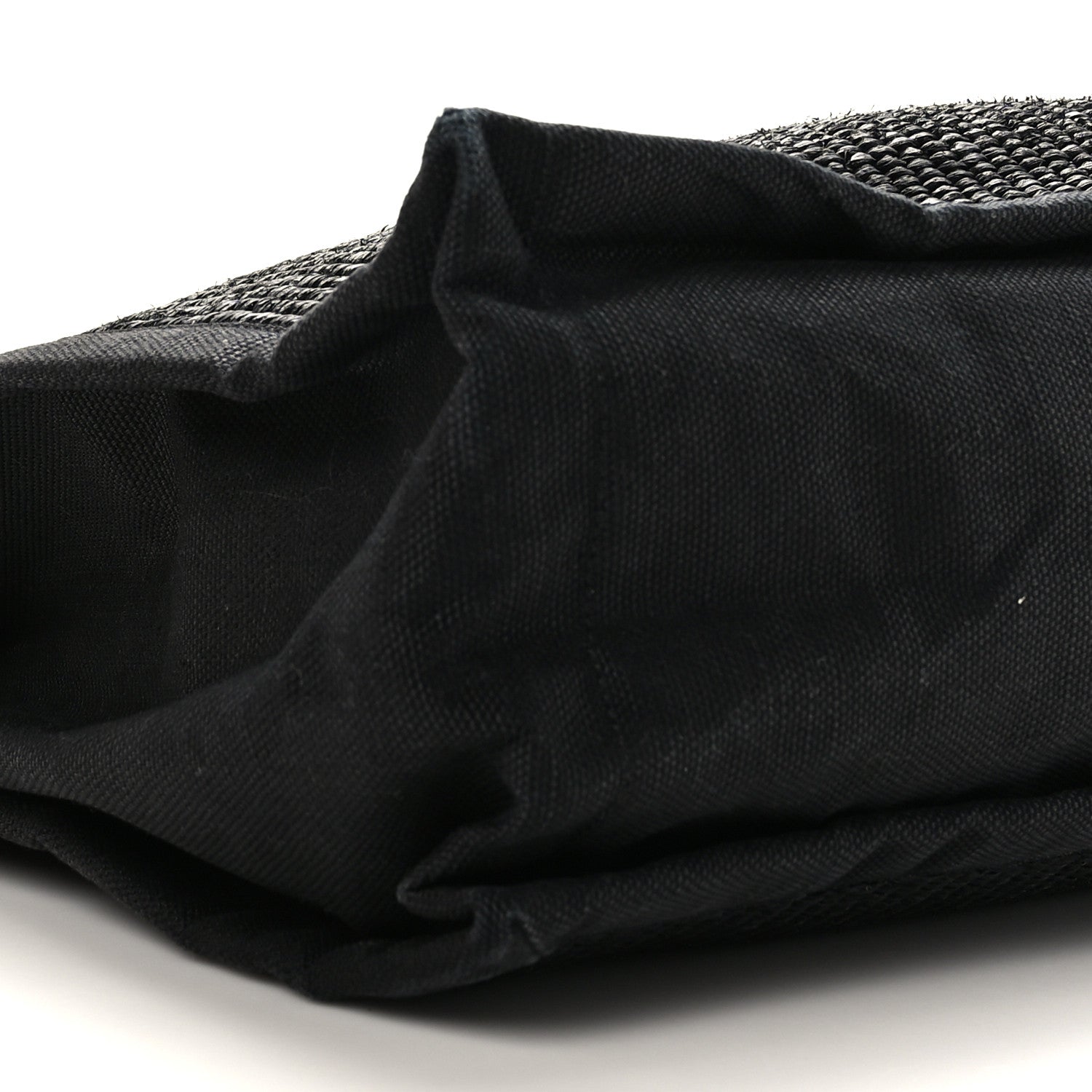 Saint Laurent Raffia Linen Calfskin Rive Gauche Tote Black 8 of 9