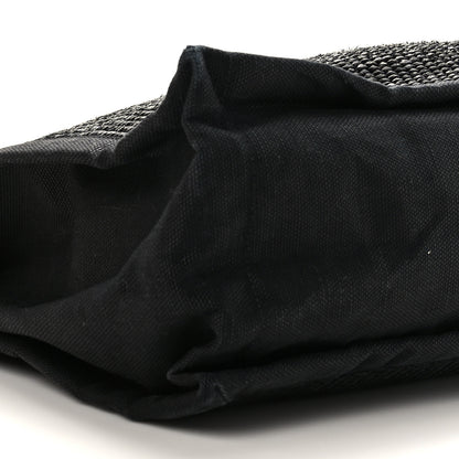 Saint Laurent Raffia Linen Calfskin Rive Gauche Tote Black 8 of 9
