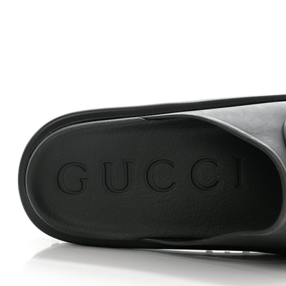 Gucci Soft Rubber Mens Interlocking G Platform 42mm Slide Sandals 10 Black 7 of 11