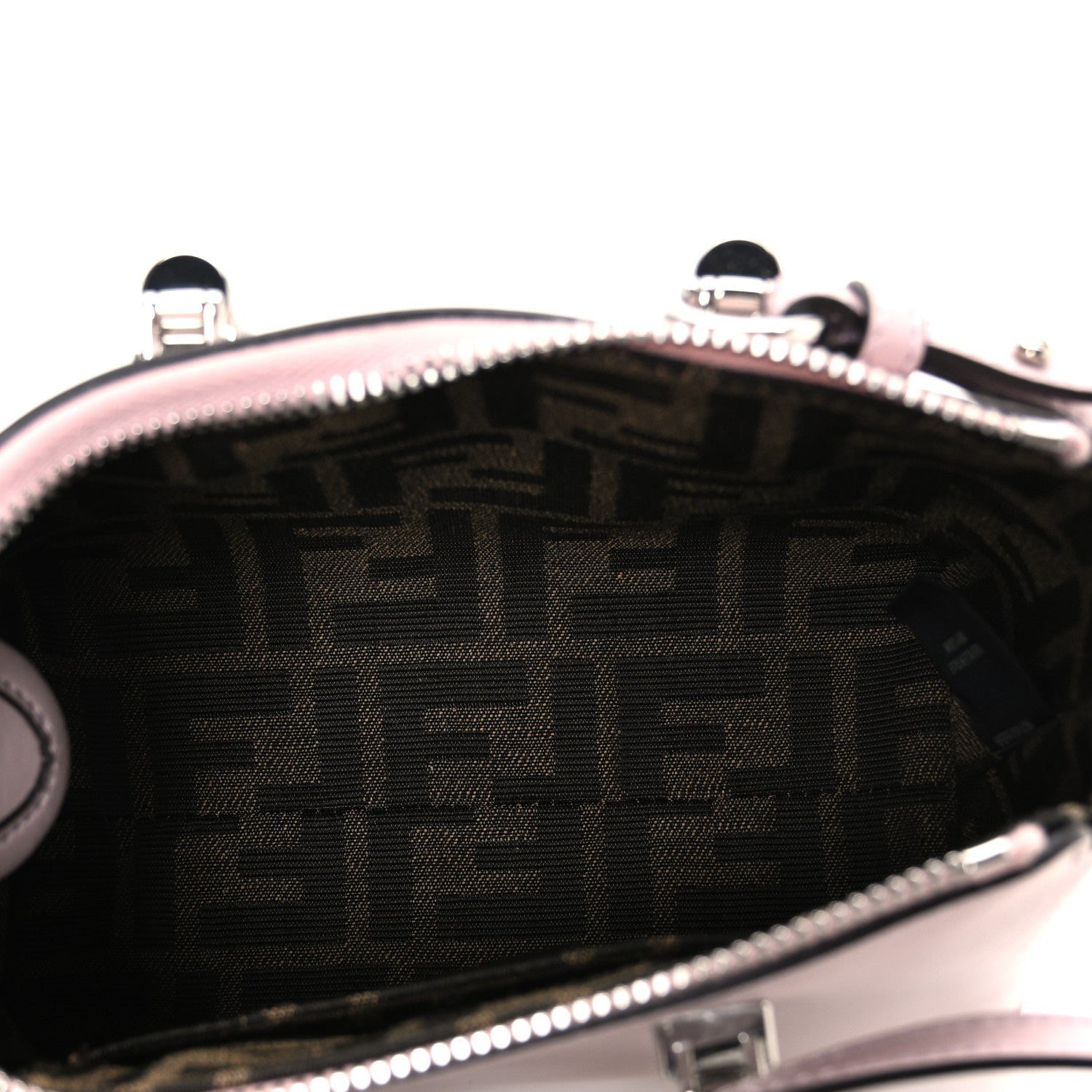 Fendi Vitello King Plexiglass Logo Embossed Mini By The Way Top Handle Boston Bag Soft Berry 5 of 10