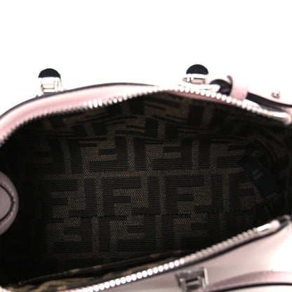 Fendi Vitello King Plexiglass Logo Embossed Mini By The Way Top Handle Boston Bag Soft Berry 5 of 10