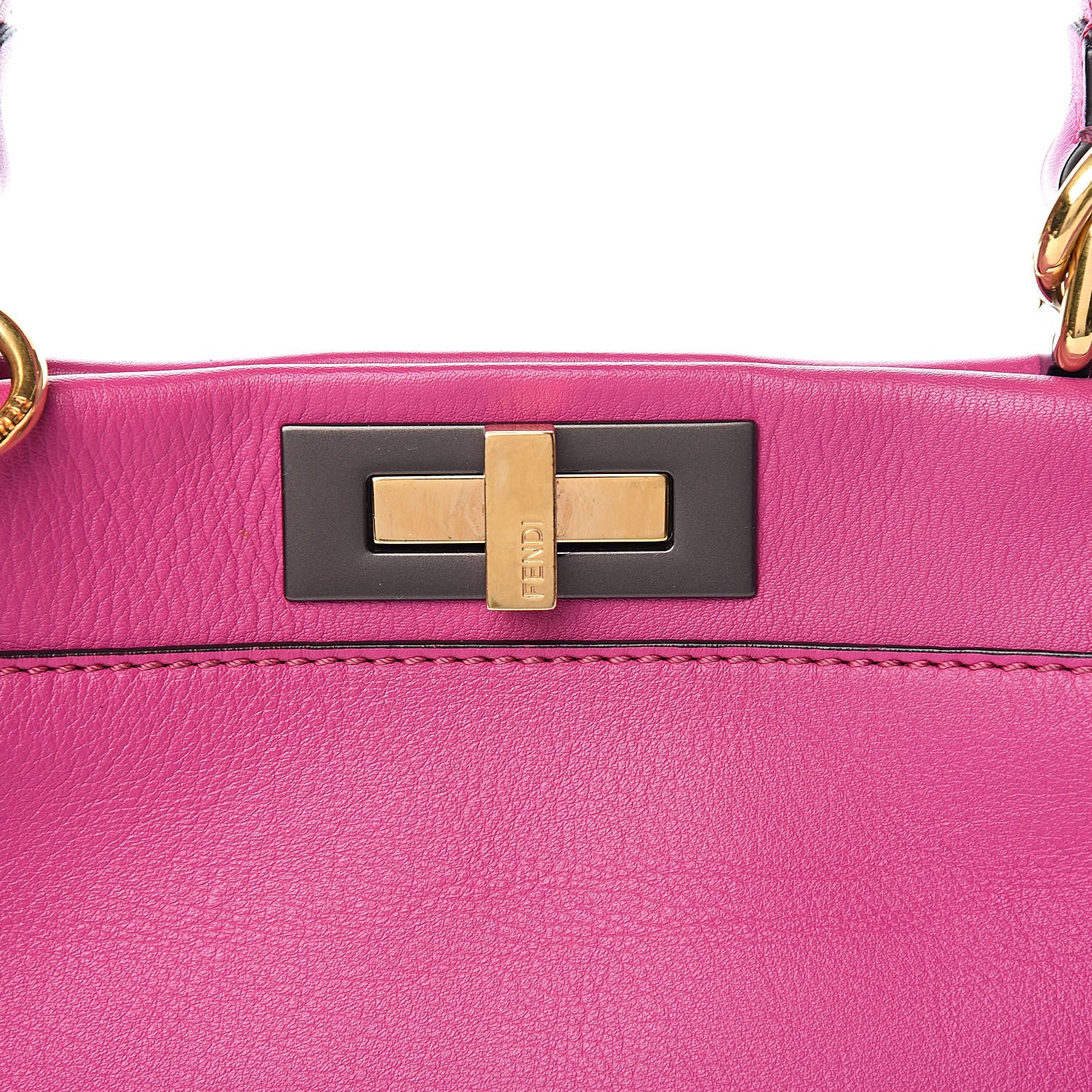 Fendi Vitello Seta Medium Peekaboo Iconic Satchel Magenta 15 of 15